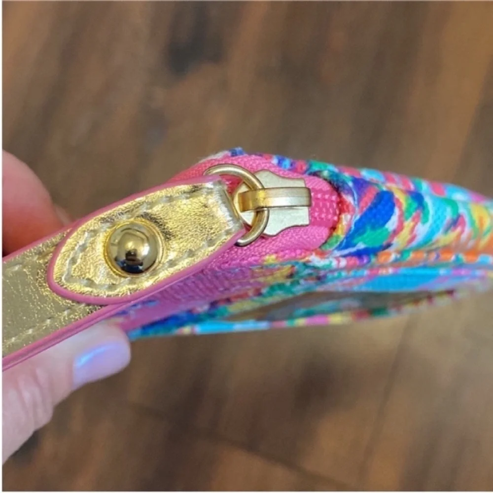 Lilly Pulitzer Wallet Tiki Palm Wristlet Wallet Pink - Picture 9 of 11